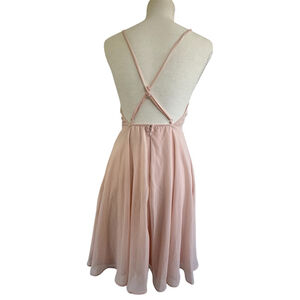 Lulus Light Pink Skater Dress | Crisscross Back | NWT | Size S